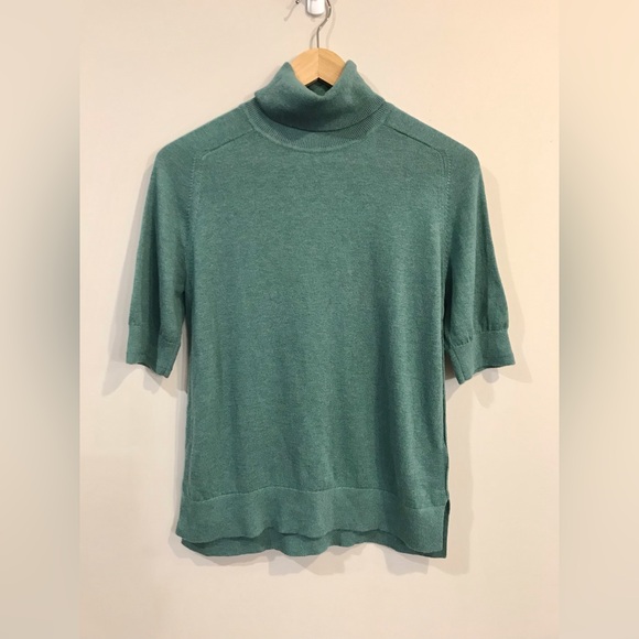 Everlane Merino Wool Short Sleeve Turtleneck Shirt Tee Sweater - Picture 6 of 11
